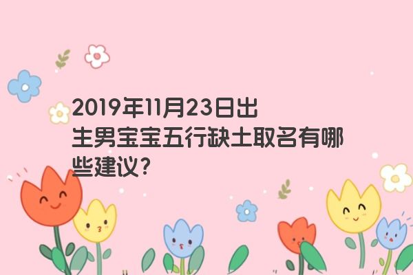 2019年11月23日出生男宝宝五行缺土取名有哪些建议？