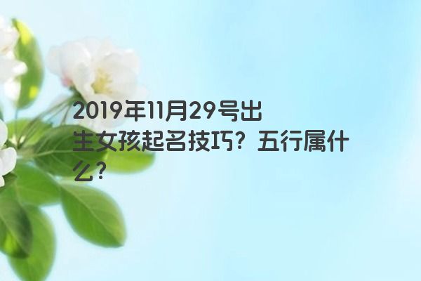 2019年11月29号出生女孩起名技巧？五行属什么？