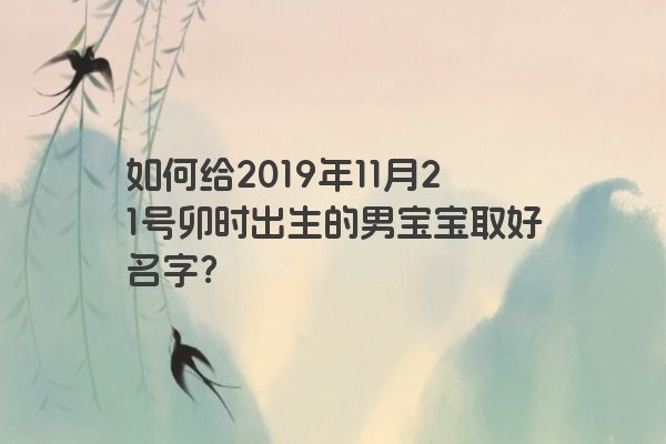 如何给2019年11月21号卯时出生的男宝宝取好名字？