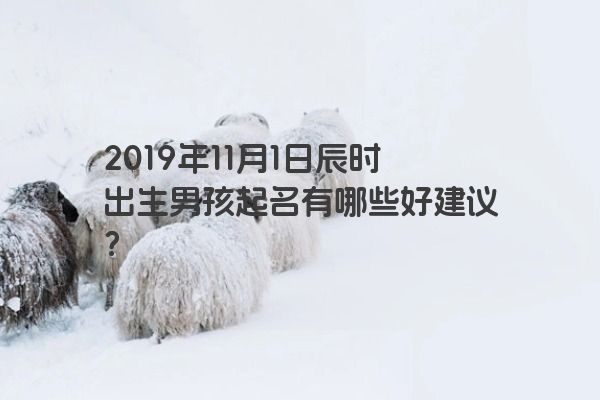 2019年11月1日辰时出生男孩起名有哪些好建议？