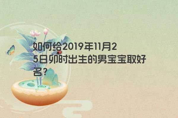 如何给2019年11月25日卯时出生的男宝宝取好名？