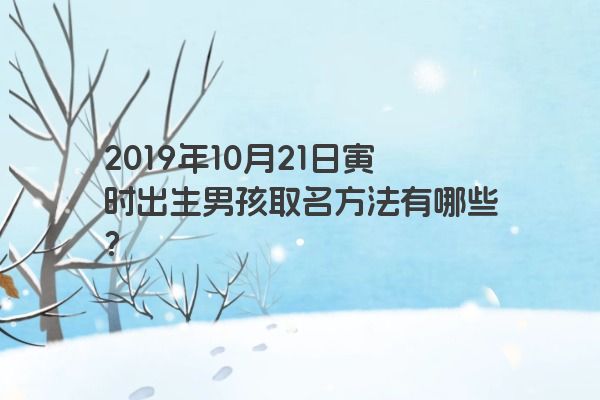2019年10月21日寅时出生男孩取名方法有哪些？