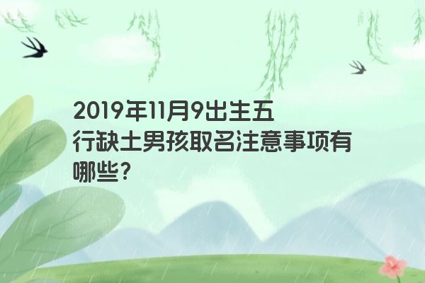 2019年11月9出生五行缺土男孩取名注意事项有哪些？