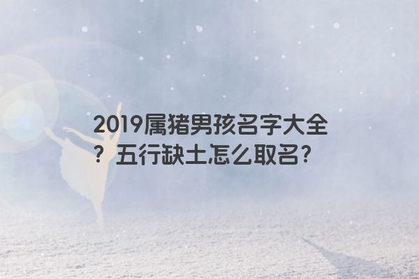 2019属猪男孩名字大全？五行缺土怎么取名？