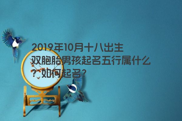 2019年10月十八出生双胞胎男孩起名五行属什么？如何起名？