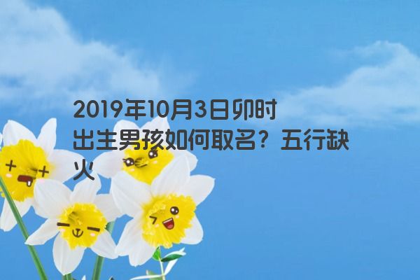 2019年10月3日卯时出生男孩如何取名？五行缺火
