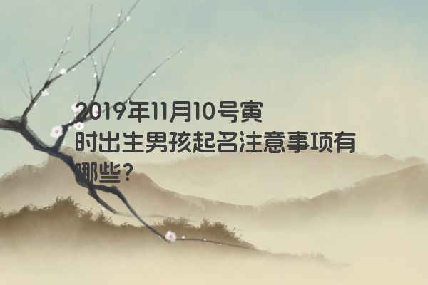 2019年11月10号寅时出生男孩起名注意事项有哪些？
