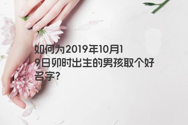 如何为2019年10月19日卯时出生的男孩取个好名字？