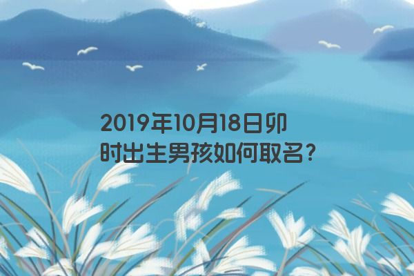 2019年10月18日卯时出生男孩如何取名？