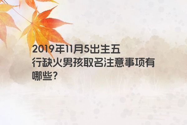 2019年11月5出生五行缺火男孩取名注意事项有哪些？