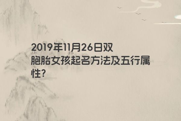 2019年11月26日双胞胎女孩起名方法及五行属性？