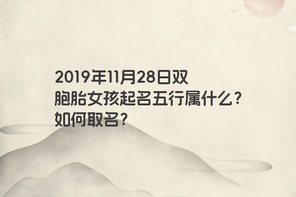 2019年11月28日双胞胎女孩起名五行属什么？如何取名？