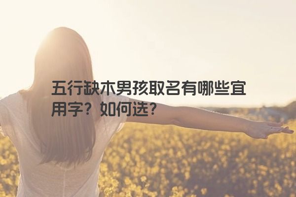 五行缺木男孩取名有哪些宜用字？如何选？