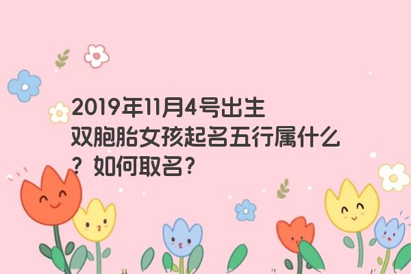 2019年11月4号出生双胞胎女孩起名五行属什么？如何取名？