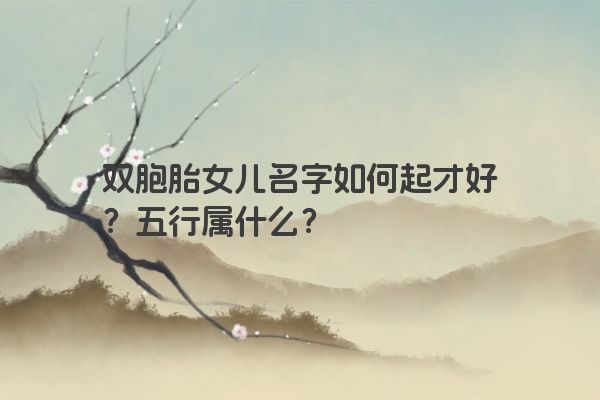双胞胎女儿名字如何起才好？五行属什么？