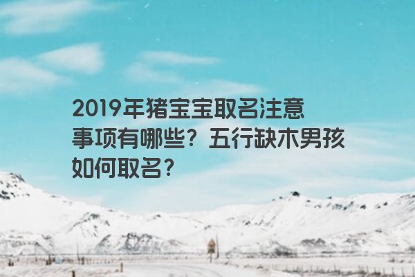 2019年猪宝宝取名注意事项有哪些？五行缺木男孩如何取名？