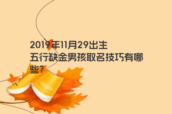 2019年11月29出生五行缺金男孩取名技巧有哪些？