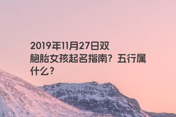 2019年11月27日双胞胎女孩起名指南？五行属什么？