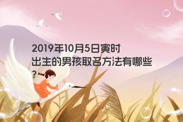 2019年10月5日寅时出生的男孩取名方法有哪些？