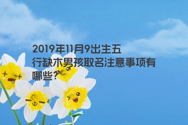 2019年11月9出生五行缺木男孩取名注意事项有哪些？