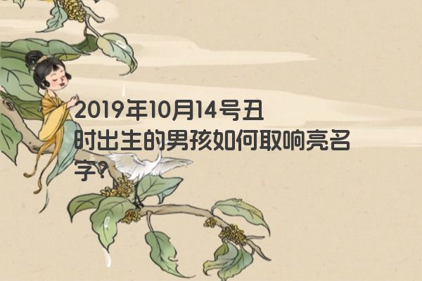 2019年10月14号丑时出生的男孩如何取响亮名字？