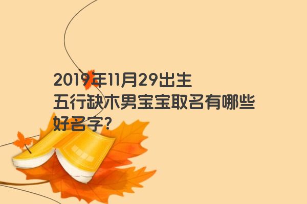 2019年11月29出生五行缺木男宝宝取名有哪些好名字？