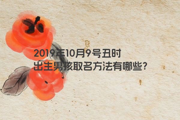 2019年10月9号丑时出生男孩取名方法有哪些？