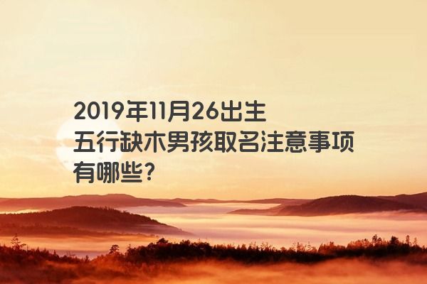 2019年11月26出生五行缺木男孩取名注意事项有哪些？