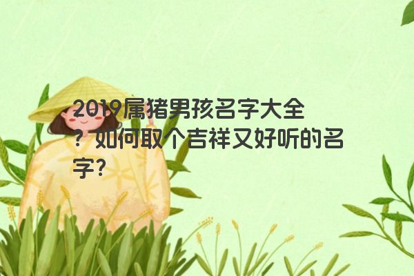 2019属猪男孩名字大全？如何取个吉祥又好听的名字？