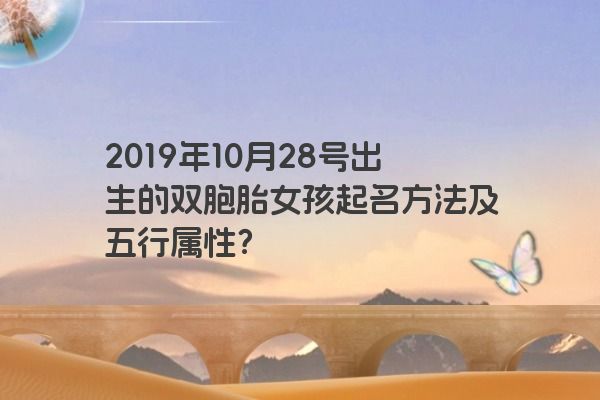 2019年10月28号出生的双胞胎女孩起名方法及五行属性？