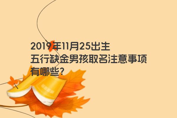 2019年11月25出生五行缺金男孩取名注意事项有哪些？