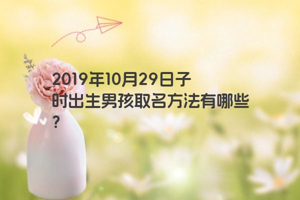 2019年10月29日子时出生男孩取名方法有哪些？