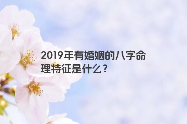 2019年有婚姻的八字命理特征是什么？