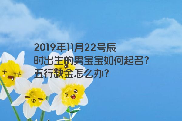 2019年11月22号辰时出生的男宝宝如何起名？五行缺金怎么办？