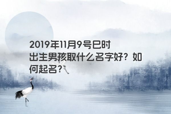 2019年11月9号巳时出生男孩取什么名字好？如何起名？