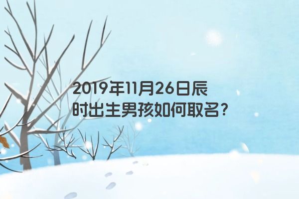 2019年11月26日辰时出生男孩如何取名？