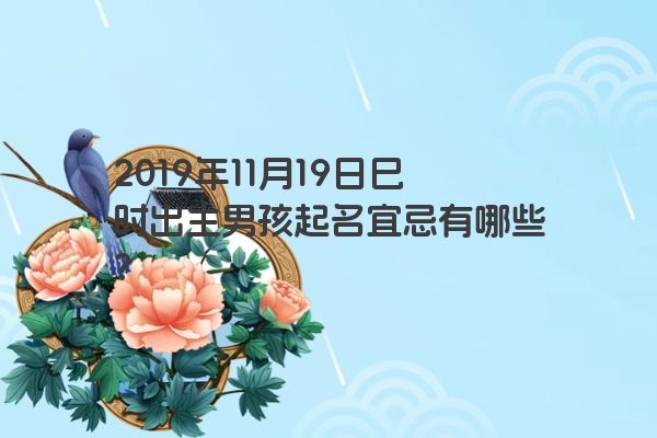 2019年11月19日巳时出生男孩起名宜忌有哪些？