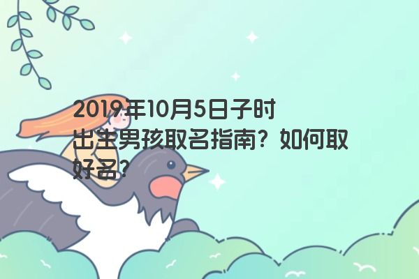 2019年10月5日子时出生男孩取名指南？如何取好名？