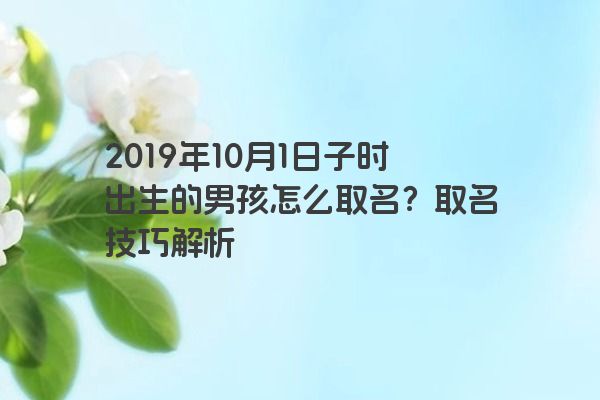 2019年10月1日子时出生的男孩怎么取名？取名技巧解析