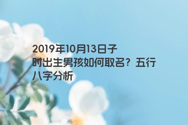 2019年10月13日子时出生男孩如何取名？五行八字分析