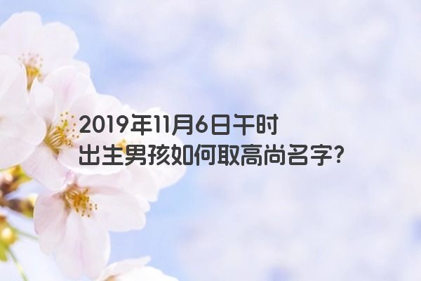 2019年11月6日午时出生男孩如何取高尚名字？