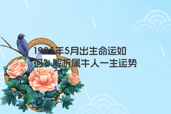 1985年5月出生命运如何？解析属牛人一生运势