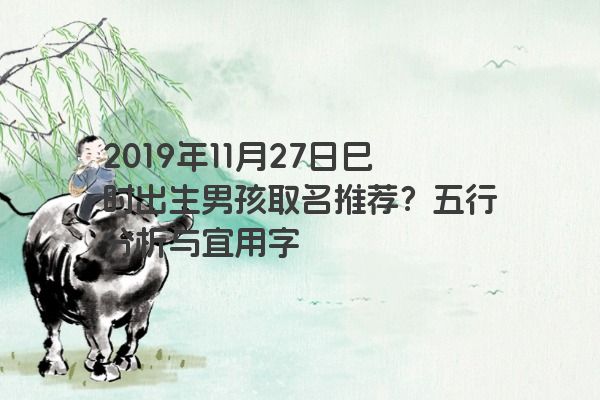 2019年11月27日巳时出生男孩取名推荐？五行分析与宜用字