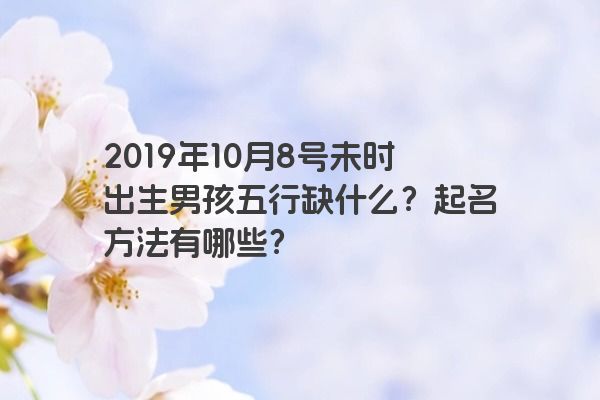 2019年10月8号未时出生男孩五行缺什么？起名方法有哪些？