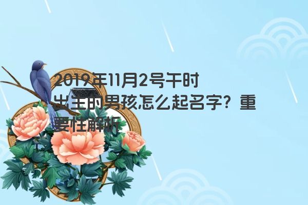 2019年11月2号午时出生的男孩怎么起名字？重要性解析