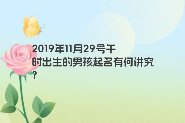 2019年11月29号午时出生的男孩起名有何讲究？