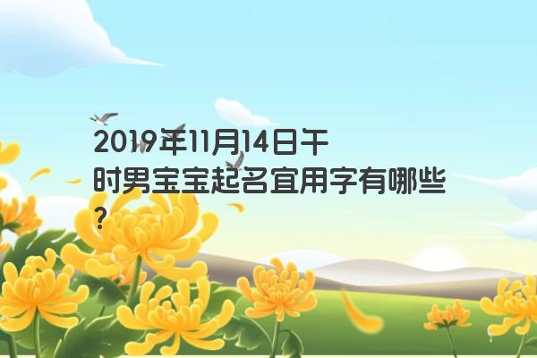 2019年11月14日午时男宝宝起名宜用字有哪些？