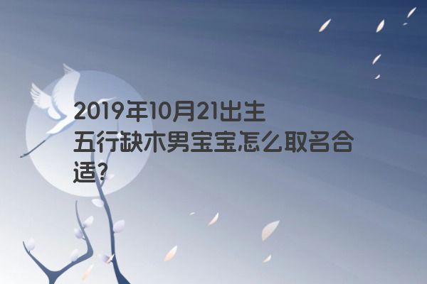 2019年10月21出生五行缺木男宝宝怎么取名合适？
