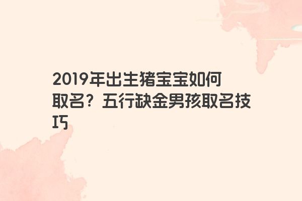 2019年出生猪宝宝如何取名？五行缺金男孩取名技巧