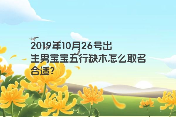 2019年10月26号出生男宝宝五行缺木怎么取名合适？